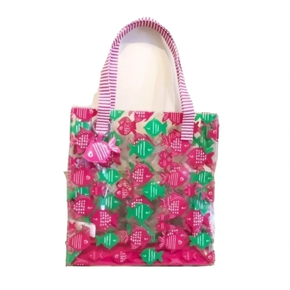 🆕 Gymboree girls pink beach bag fish tote